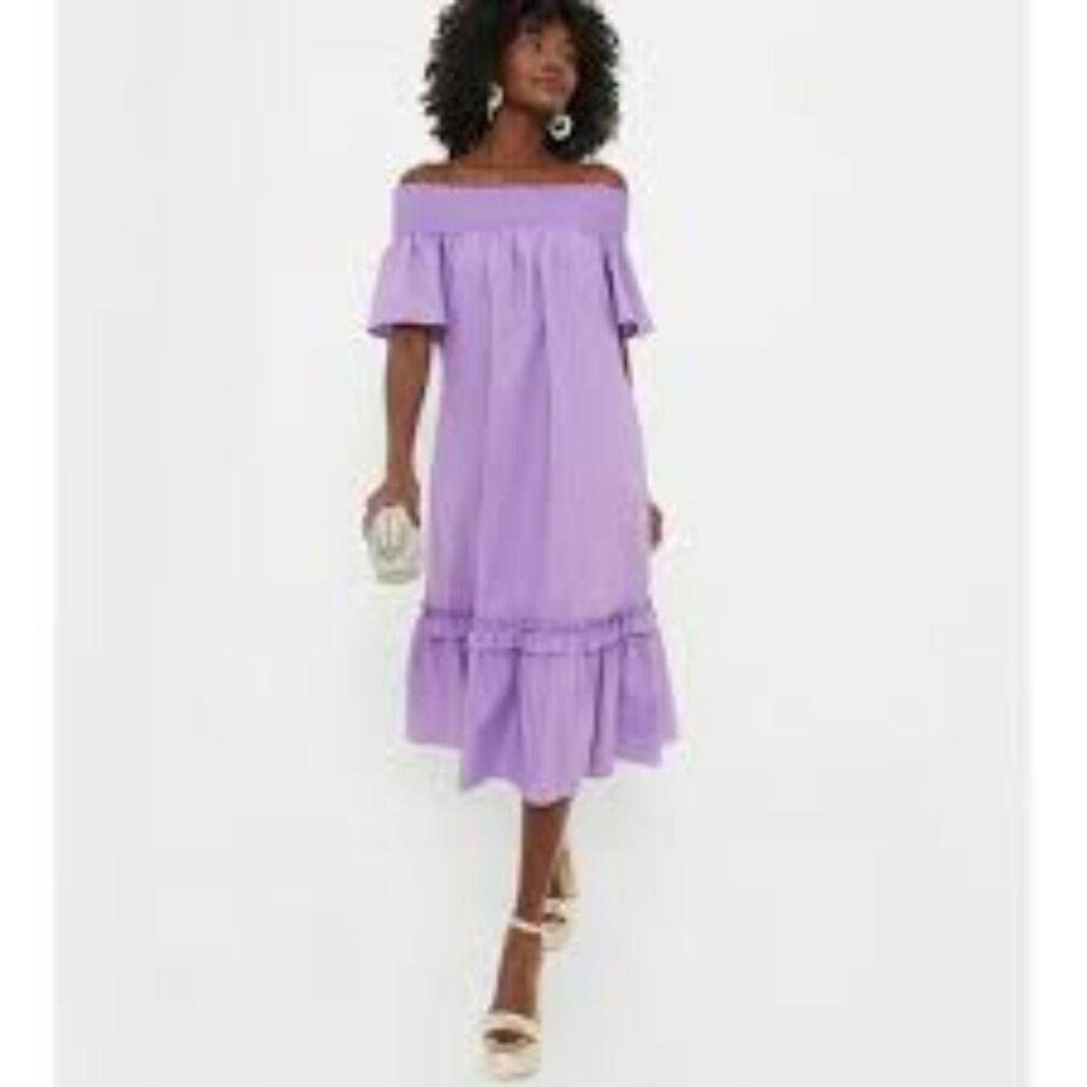 Tuckernuck Hyacinth House Capri Off The Shoulder Ruffle Hem Dress Sz S